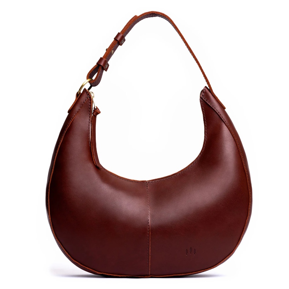 Portland Leather Burgundy Moon Crescent Shoulder Bag